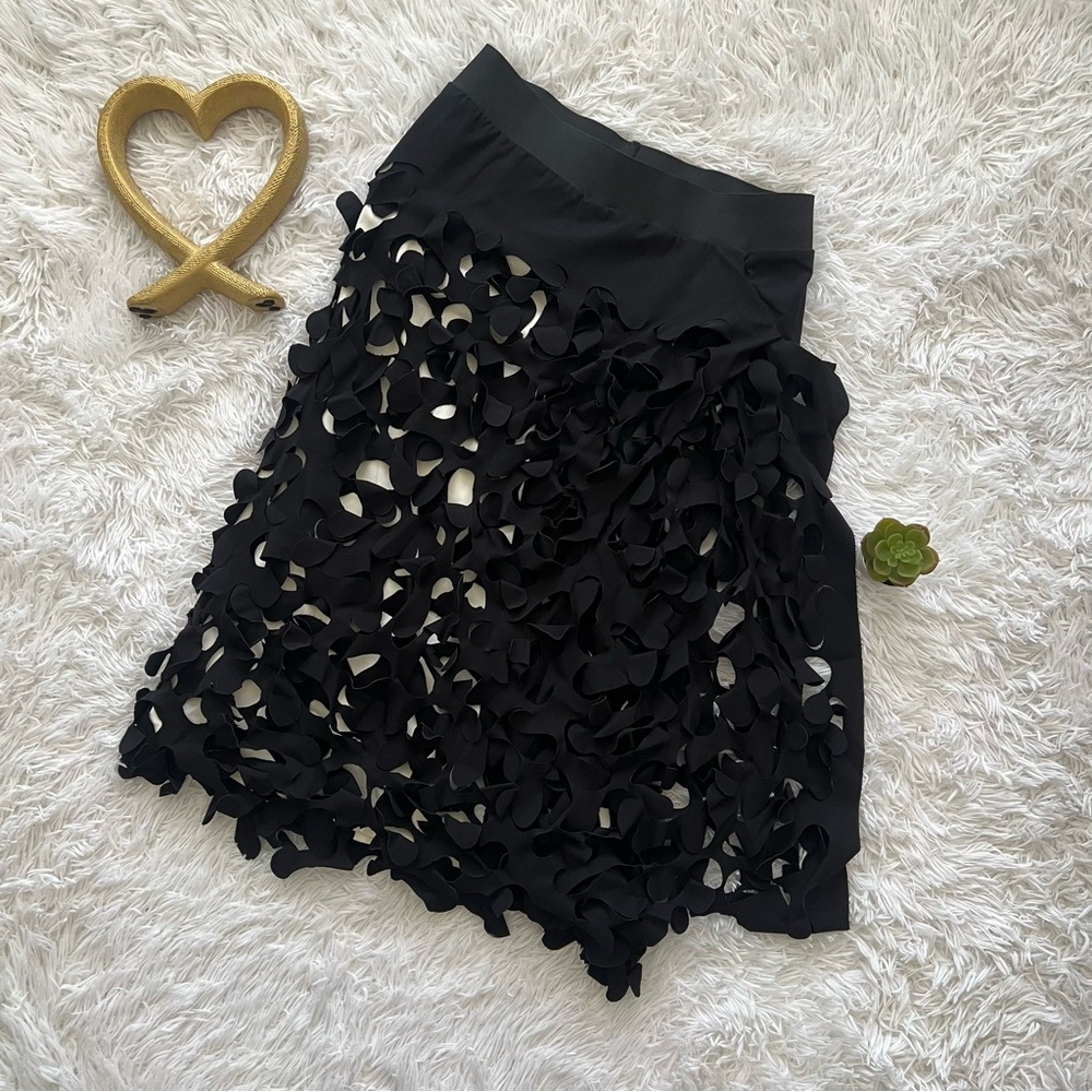 Black Asymmetrical Midi Skirt